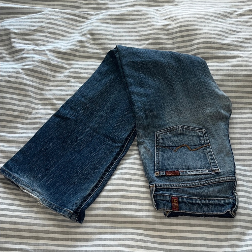 7 for All Mankind - Women's Boot Cut Jeans - Dark Blue - Picture 1 of 6